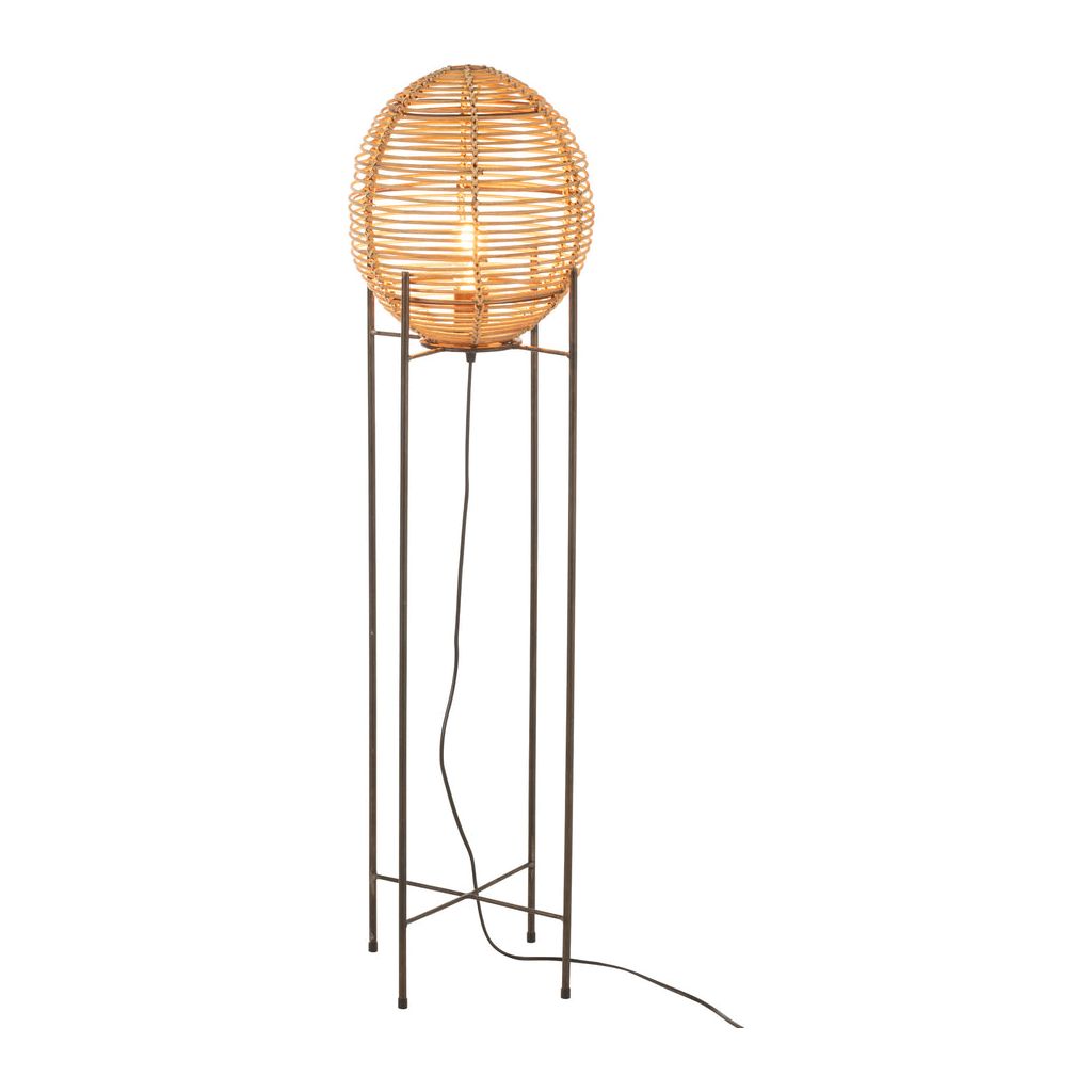 Lampadaire Métallique Rotin Naturel - Designix