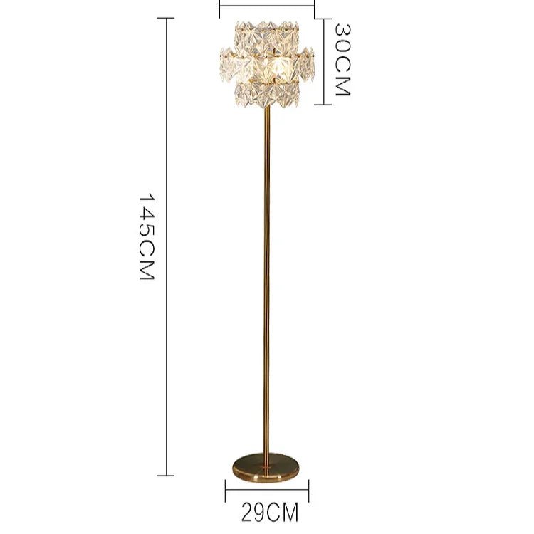 Lampadaire sur Pied Cristal Luxe Flocon de neige | Iona - Designix Lampadaire Doré