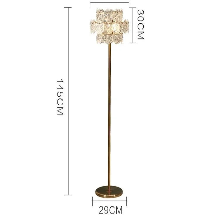 Lampadaire sur Pied Cristal Luxe Flocon de neige | Iona - Designix Lampadaire Doré