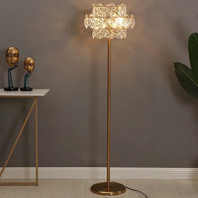 Lampadaire sur Pied Cristal Luxe Flocon de neige | Iona - Designix Lampadaire Doré