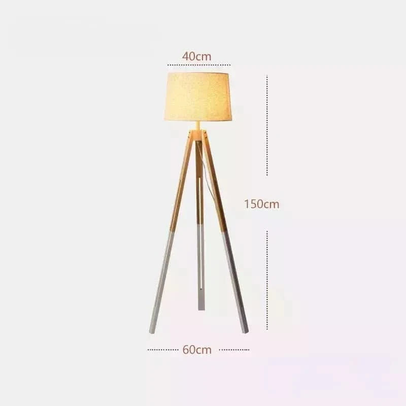 Lampadaire Trépied Bois | Élégance Naturelle