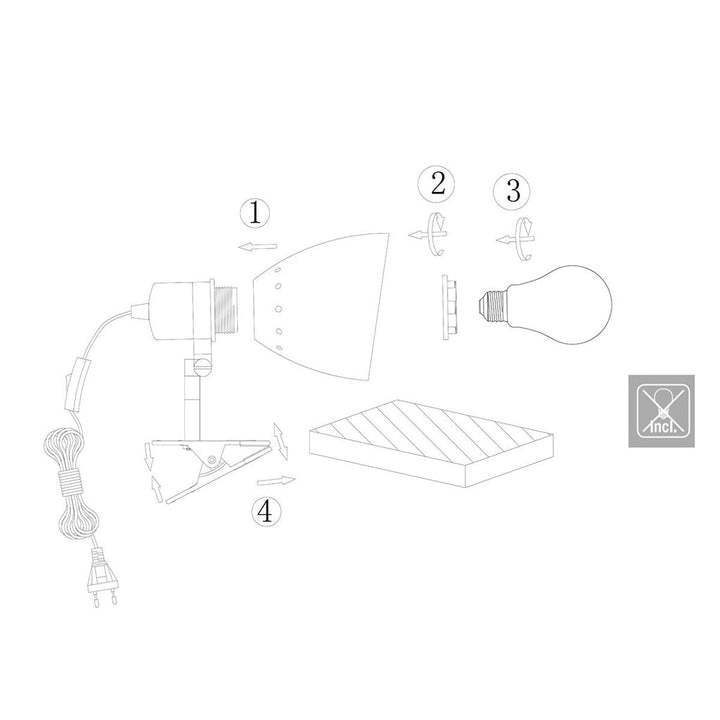 Lampe à Pince Spring 6827W Blanc - Design Industriel Steinhauer - Designix