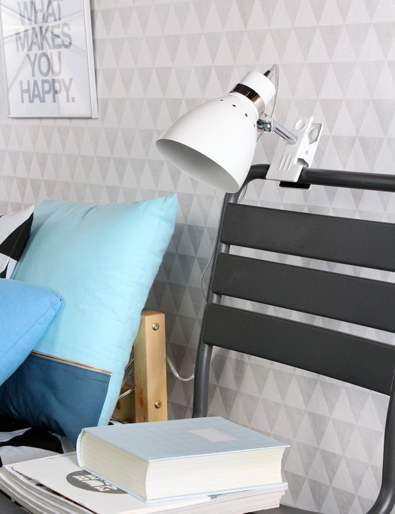 Lampe à Pince Spring 6827W Blanc - Design Industriel Steinhauer - Designix