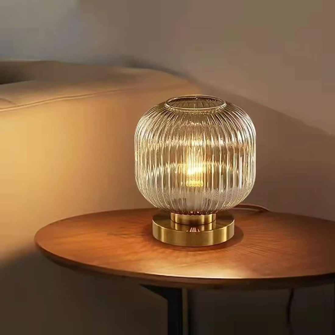 Lampe à Poser en Verre | Lueur Ciselée