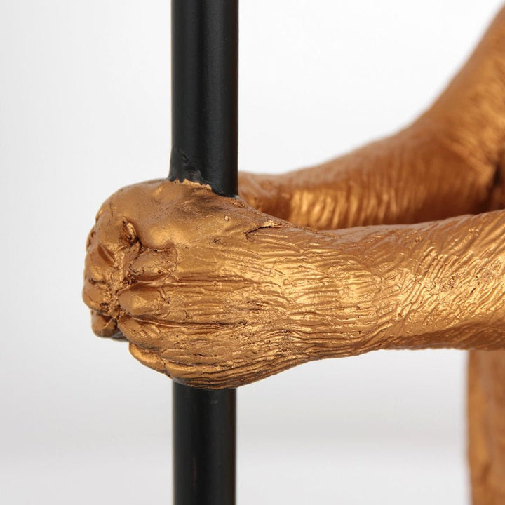 Lampe Animaux Or Bambou Noir | Suricate - Designix Lampe de chevet