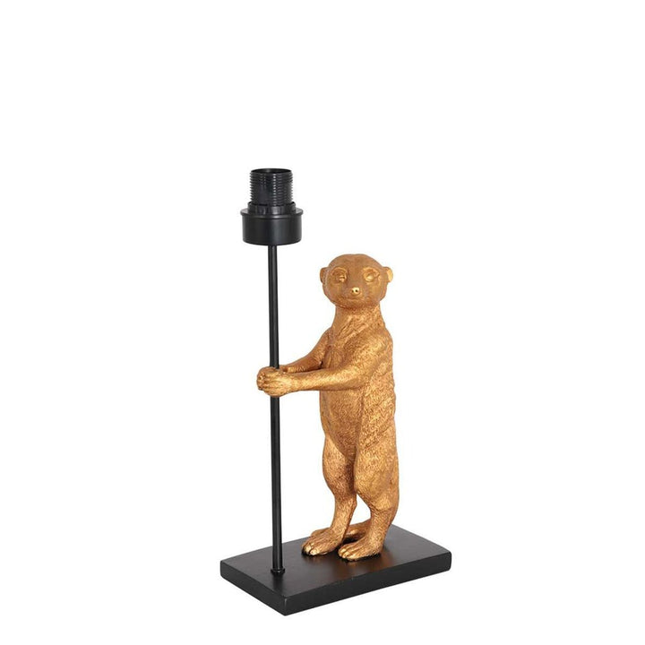Lampe Animaux Or Bambou Noir | Suricate - Designix Lampe de chevet