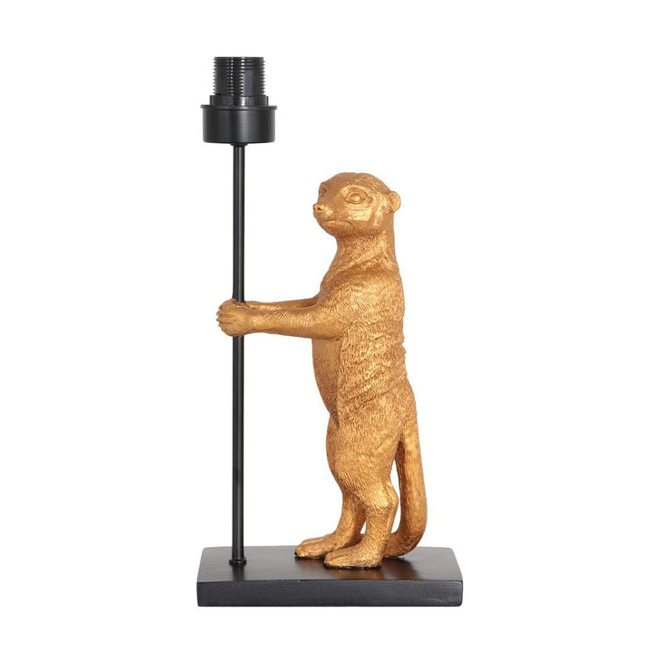 Lampe Animaux Or Bambou Noir | Suricate - Designix Lampe de chevet