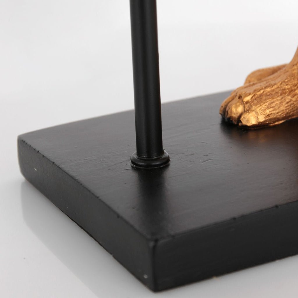 Lampe Animaux Or Bambou Noir | Suricate - Designix Lampe de chevet