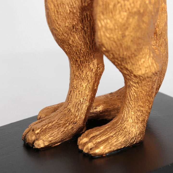 Lampe Animaux Or Bambou Noir | Suricate - Designix Lampe de chevet