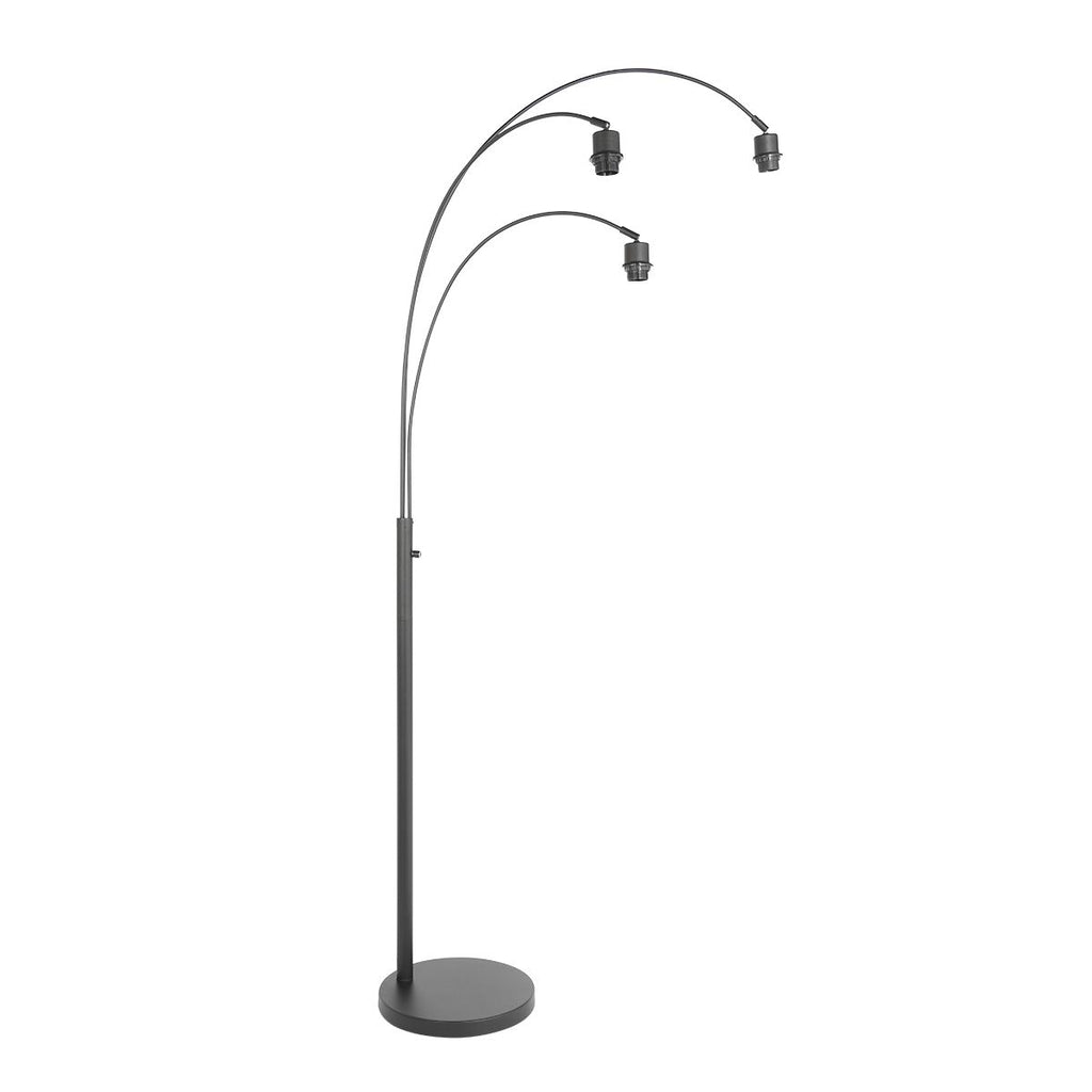 Lampe Arc 3 Lumières Bambou Noir | Yale - Designix Lampadaire