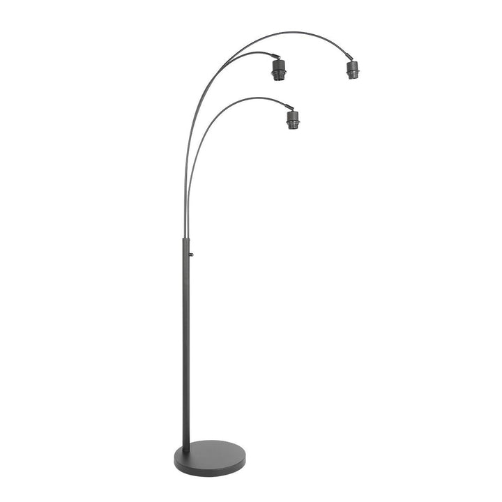 Lampe Arc 3 Lumières Bambou Noir | Yale - Designix Lampadaire