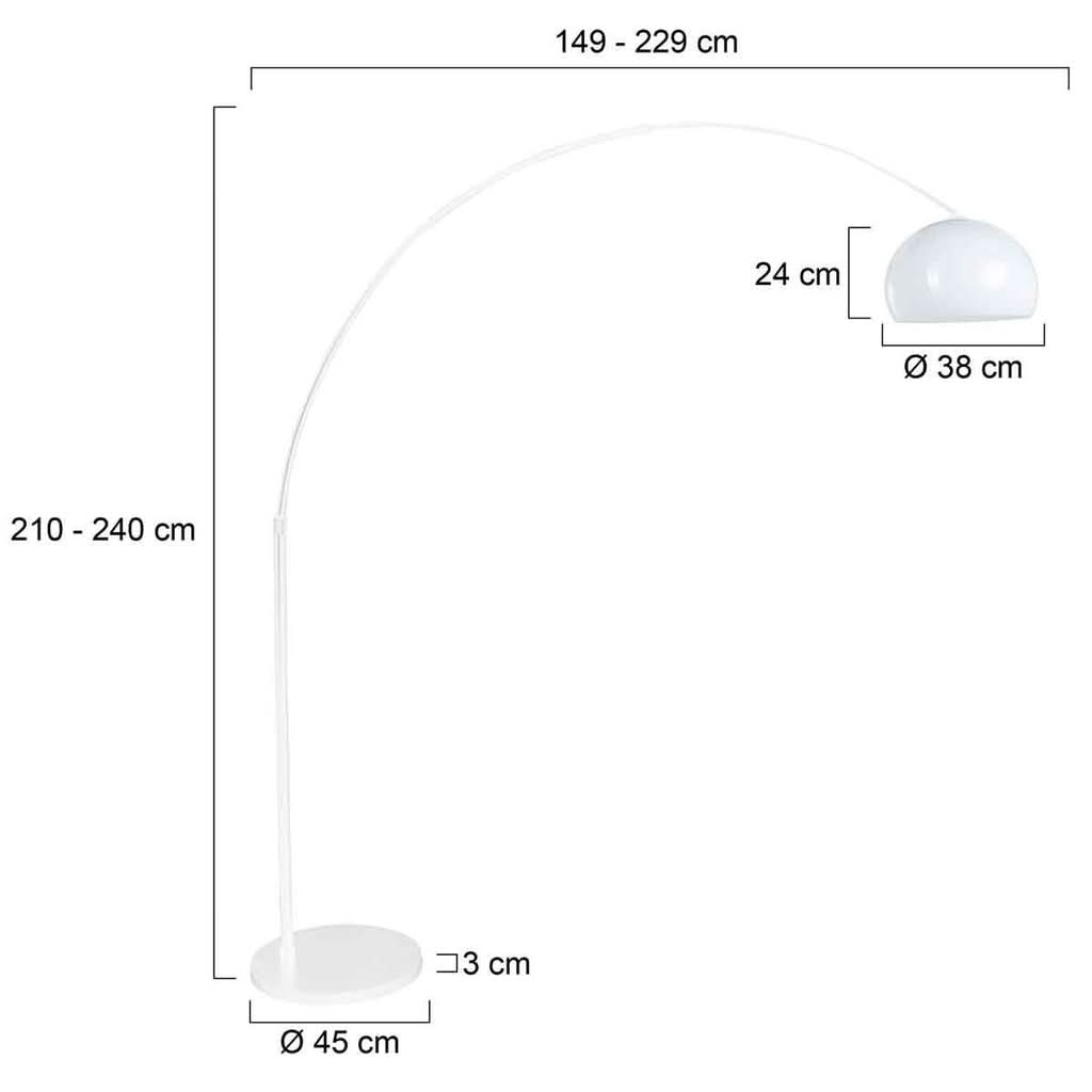 Lampe Arc Ajustable Blanc | Zira - Designix Lampadaire