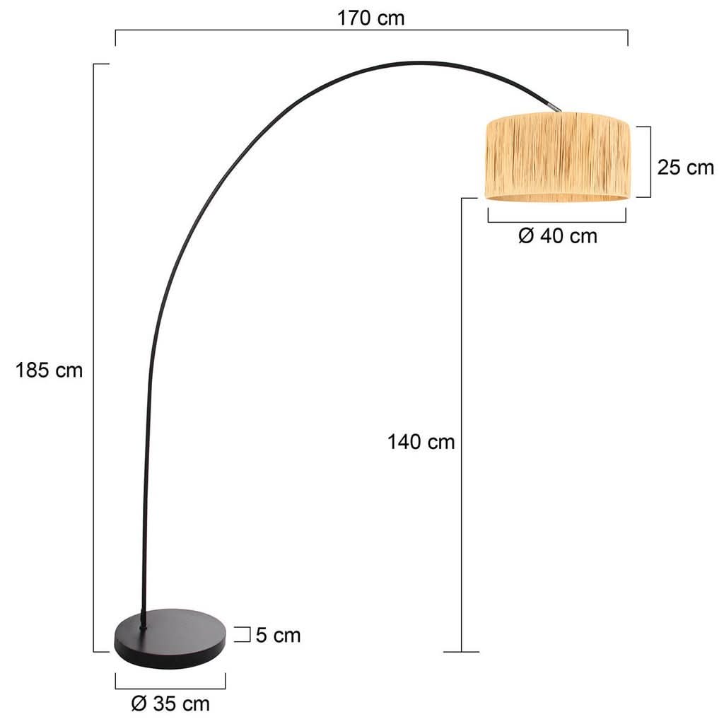 Lampe Arquée Beige Jaune | Aile - Designix Lampadaire