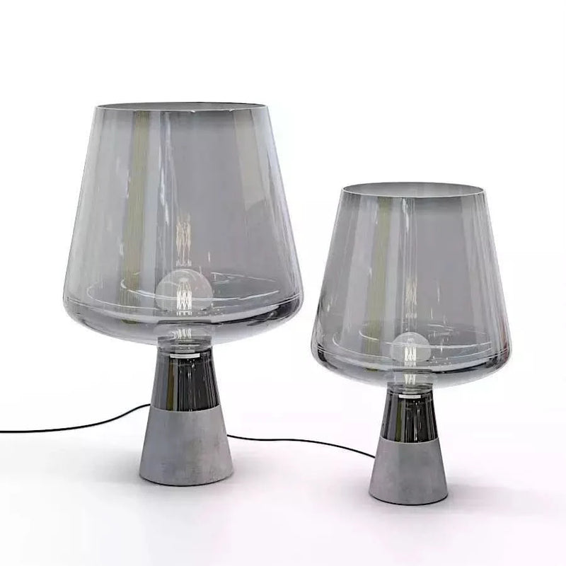 Lampe Art Deco Verre et Béton | Silhouette Urbaine