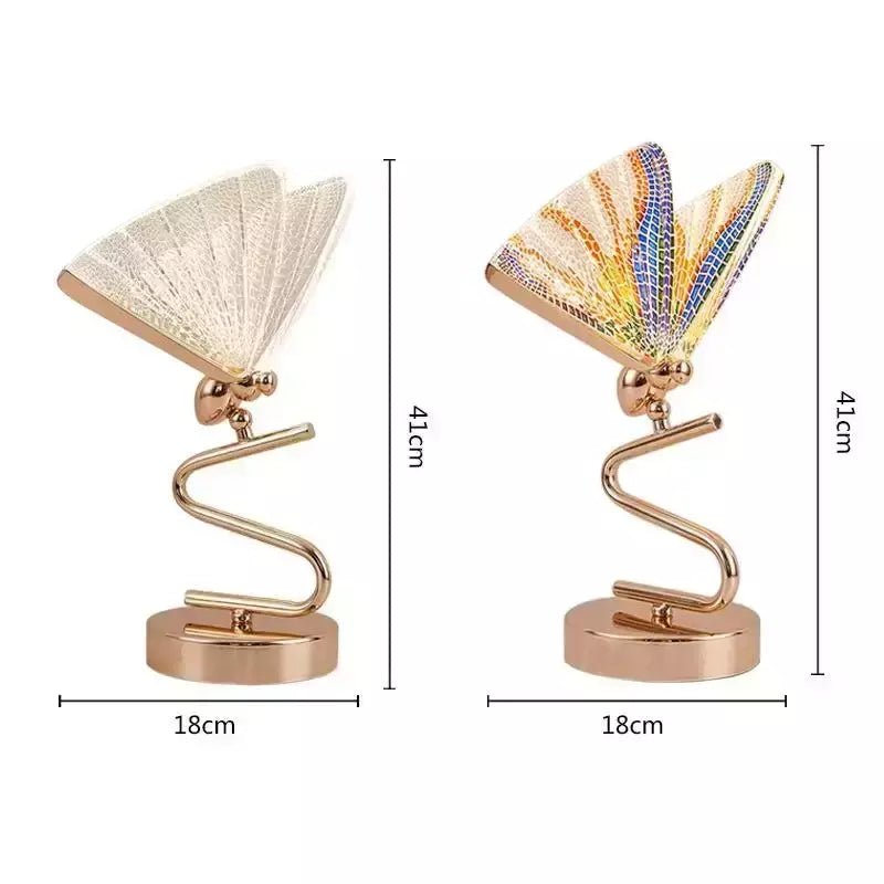Lampe Art Nouveau Papillion | Lueur Papillon - Designix Lampe de chevet Multicolor Blanc Chaud