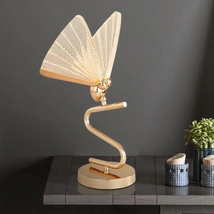 Lampe Art Nouveau Papillion | Lueur Papillon - Designix Lampe de chevet Transparent Blanc Chaud