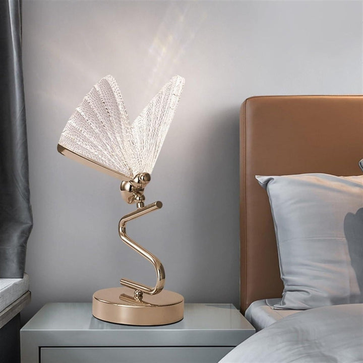 Lampe Art Nouveau Papillion | Lueur Papillon - Designix Lampe de chevet Transparent Blanc Chaud