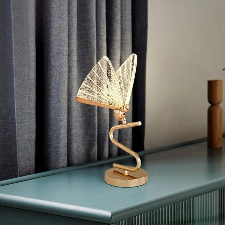 Lampe Art Nouveau Papillion | Lueur Papillon - Designix Lampe de chevet Transparent Blanc Chaud