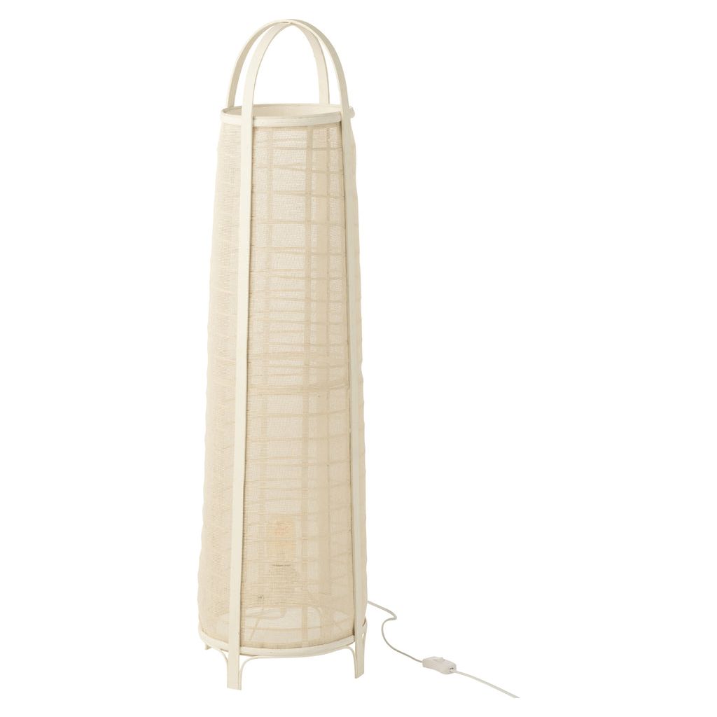 Lampe Bambou Coton Blanc - Designix