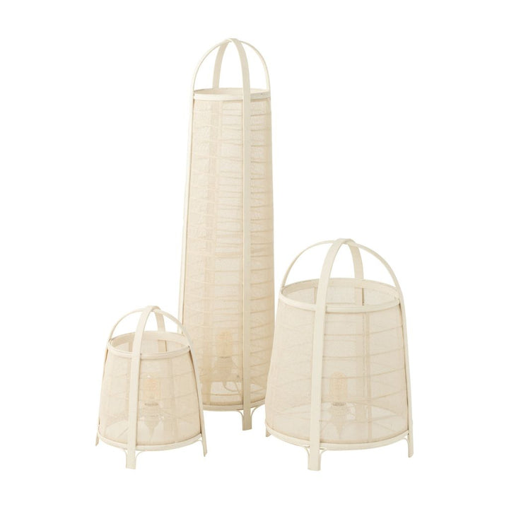 Lampe Bambou Coton Blanc - Designix