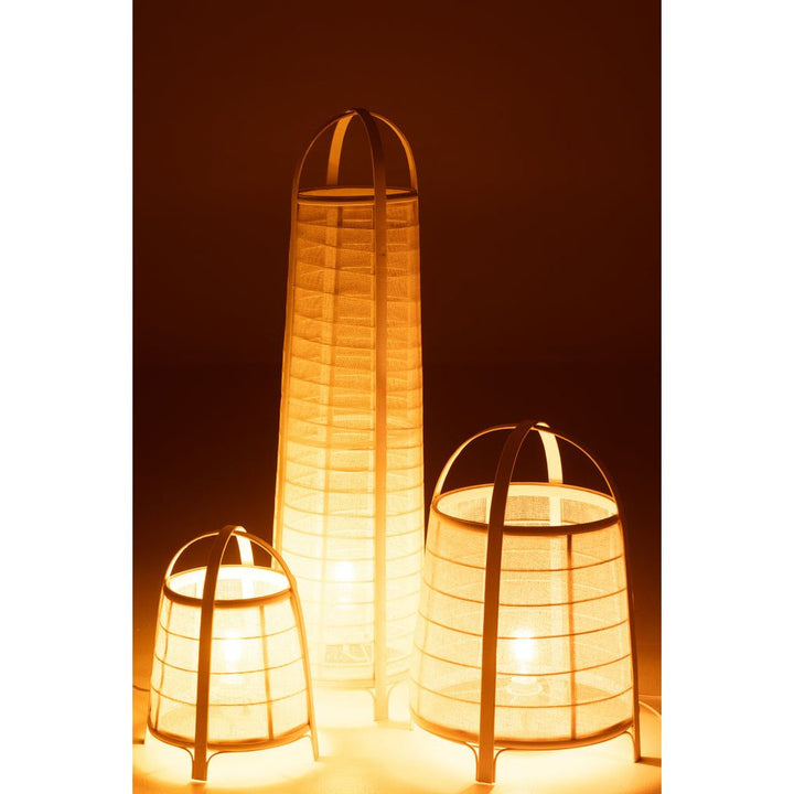 Lampe Bambou Coton Blanc - Designix