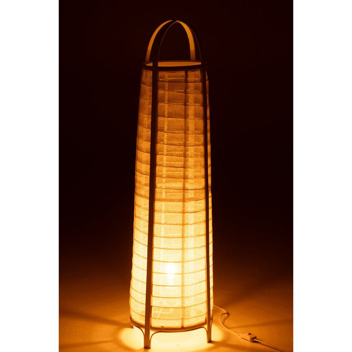Lampe Bambou Coton Blanc - Designix