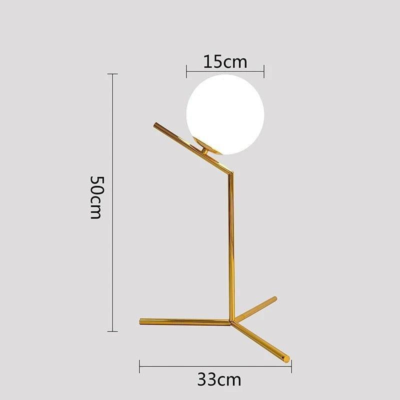 Lampe Boule sur Pied | Éclat Sphérique - Designix Lampe de chevet Grande | Doré Blanc Chaud