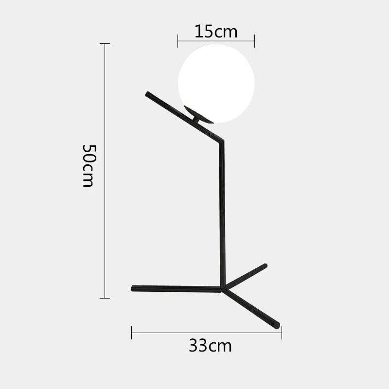 Lampe Boule sur Pied | Éclat Sphérique - Designix Lampe de chevet Grande | Noir Blanc Chaud