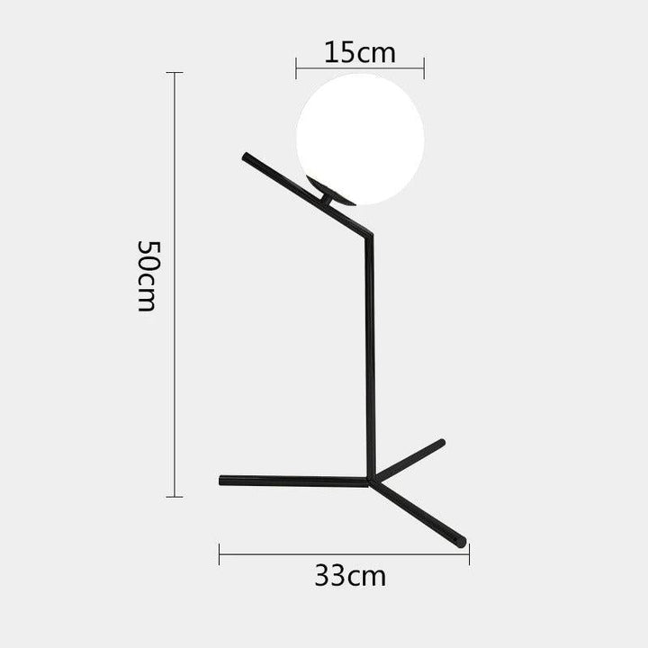 Lampe Boule sur Pied | Éclat Sphérique - Designix Lampe de chevet Grande | Noir Blanc Chaud