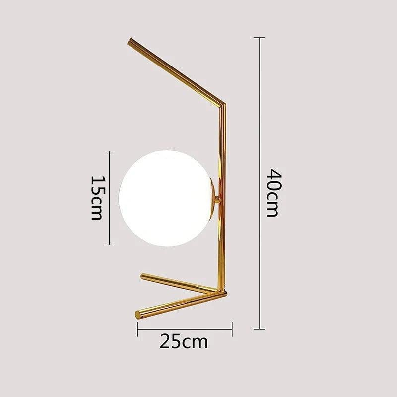Lampe Boule sur Pied | Éclat Sphérique - Designix Lampe de chevet Moyenne | Doré Blanc Chaud