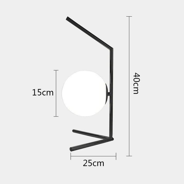 Lampe Boule sur Pied | Éclat Sphérique - Designix Lampe de chevet Moyenne | Noir Blanc Chaud