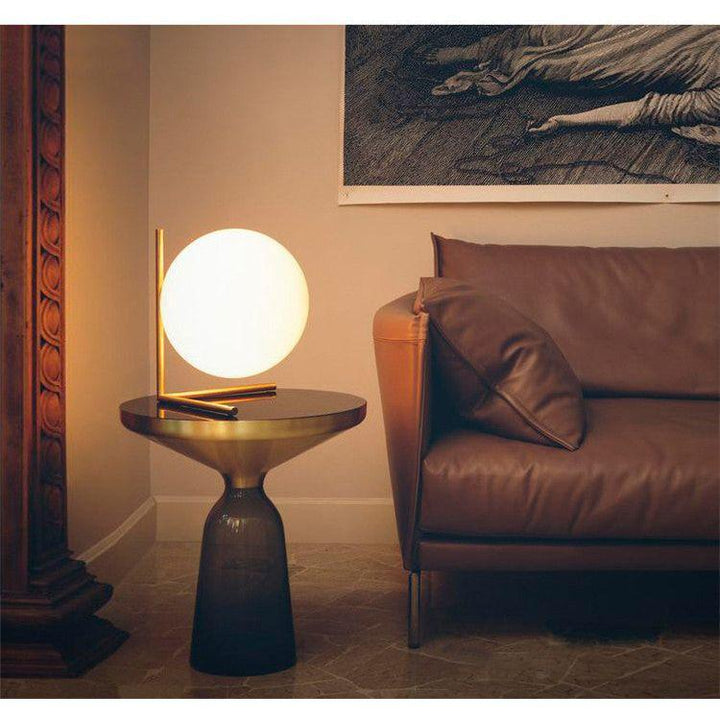 Lampe Boule sur Pied | Éclat Sphérique - Designix Lampe de chevet Petite Doré Blanc Chaud