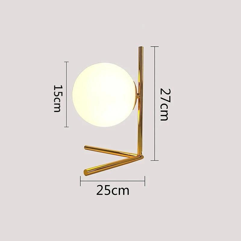 Lampe Boule sur Pied | Éclat Sphérique - Designix Lampe de chevet Petite Doré Blanc Chaud