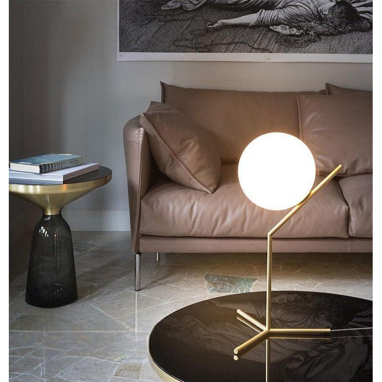 Lampe Boule sur Pied | Éclat Sphérique - Designix Lampe de chevet Petite Doré Blanc Chaud