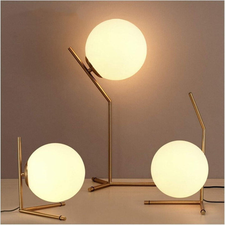 Lampe Boule sur Pied | Éclat Sphérique - Designix Lampe de chevet Petite Doré Blanc Chaud