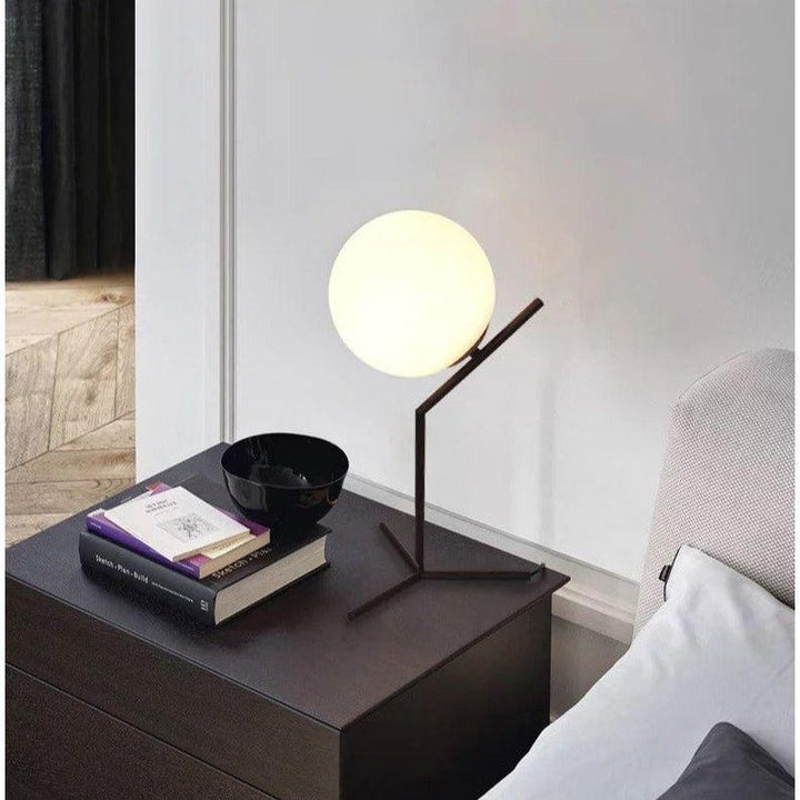 Lampe Boule sur Pied | Éclat Sphérique - Designix Lampe de chevet Petite Doré Blanc Chaud