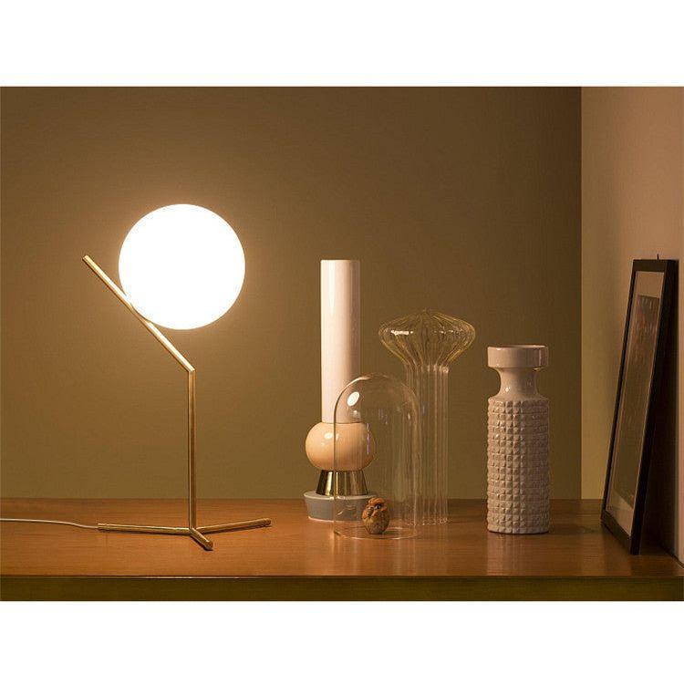 Lampe Boule sur Pied | Éclat Sphérique - Designix Lampe de chevet Petite Doré Blanc Chaud