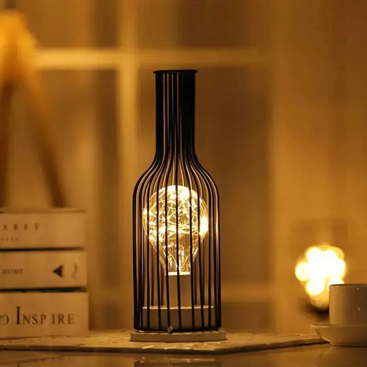Lampe Bouteille | Éclat Vigneron - Designix Lampe de chevet Bouteille de vin | 11 x 30 cm
