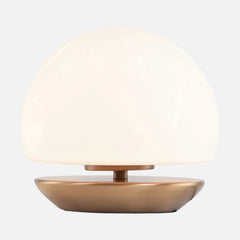 Lampe de chevet tactile en verre opale et bronze | Ancilla
