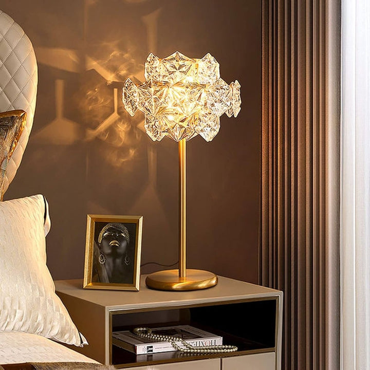 Lampe de Table Cristal Luxe Flocon de neige | Hyla - Designix Lampadaire Doré