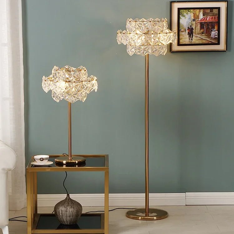 Lampe de Table Cristal Luxe Flocon de neige | Hyla - Designix Lampadaire Doré