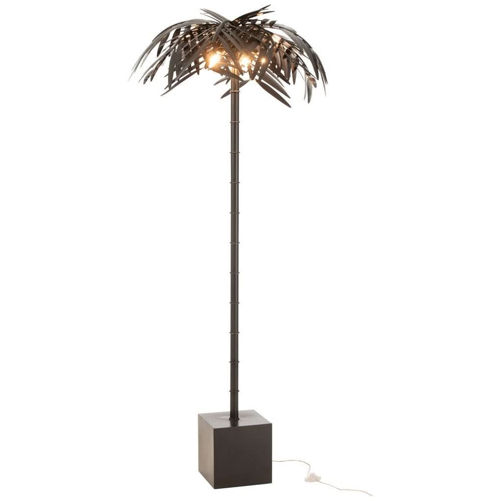 Lampe Debout Métal Noir Feuille