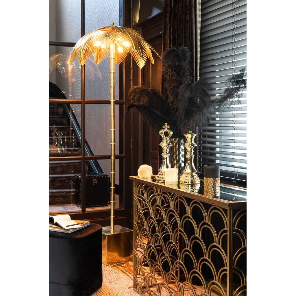 Lampe Dorée Feuilles Coco