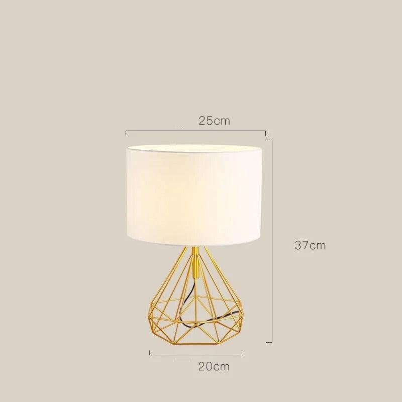 Lampe Géométrique Rétro | Silhouette Graphique - Designix Lampe de chevet Blanc et Doré