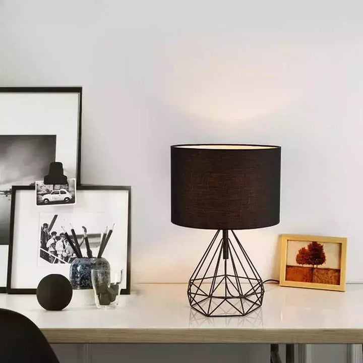Lampe Géométrique Rétro | Silhouette Graphique - Designix Lampe de chevet Blanc et Doré