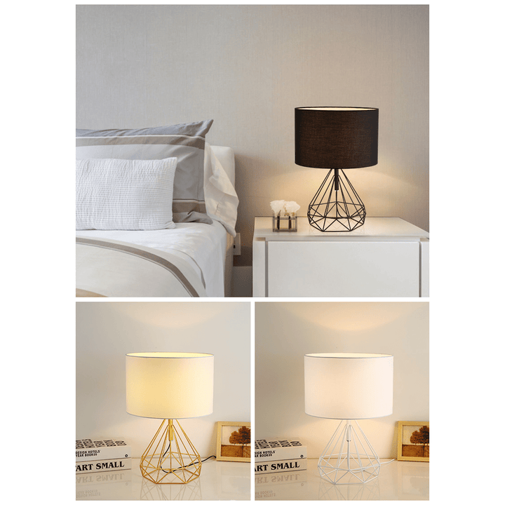 Lampe Géométrique Rétro | Silhouette Graphique - Designix Lampe de chevet Blanc et Doré