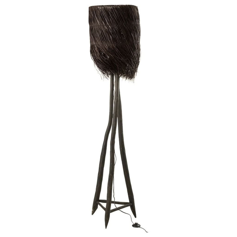Lampe Grande en Bois Marron