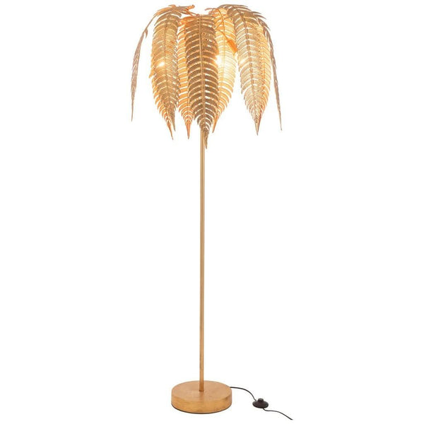Lampe Métal Feuilles Dorées