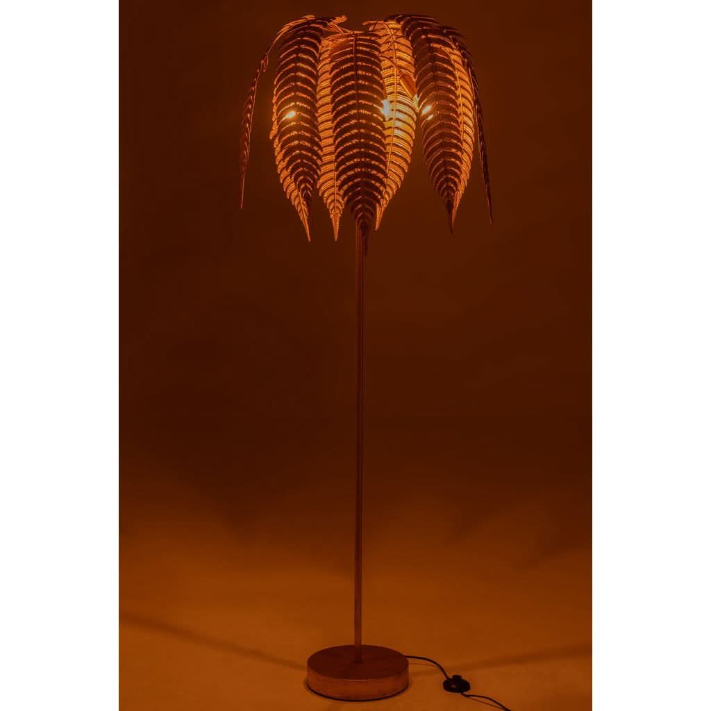 Lampe Métal Feuilles Dorées
