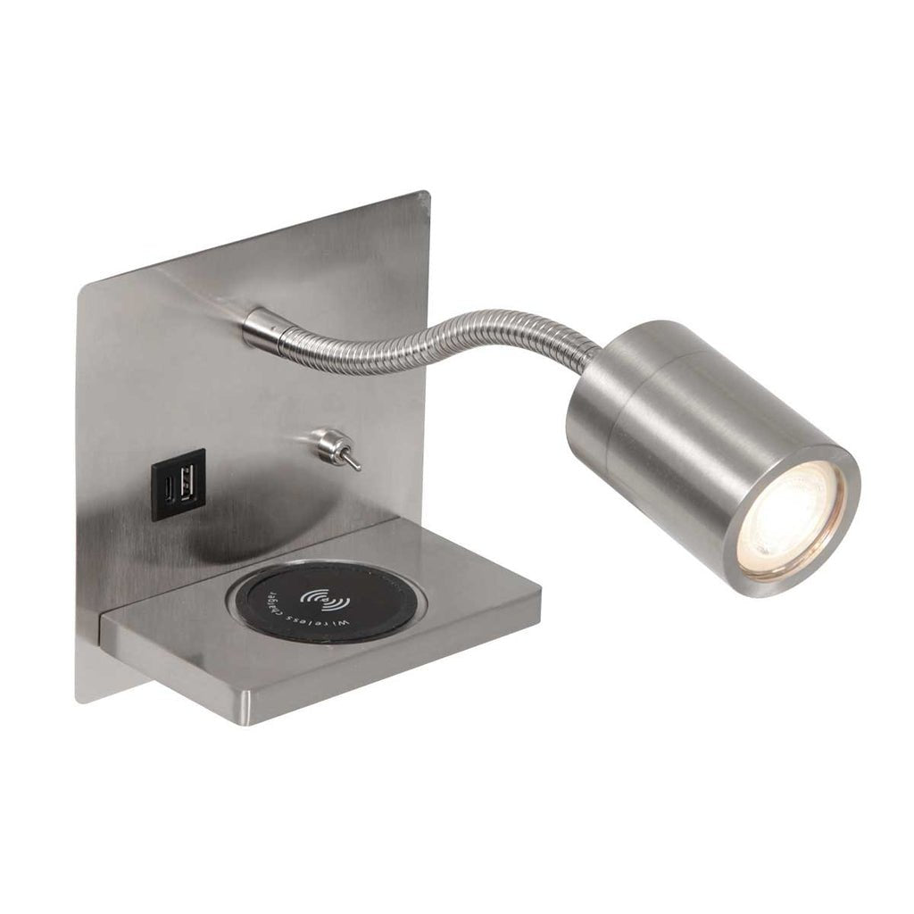 Lampe Murale Acier Avec USB | Aero - Designix Lampe de chevet